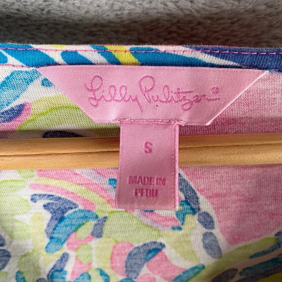 Lilly Pulitzer‎ Tunic Top Womens Small Leaf Print Beach Tropical Resort Preppy - Picture 6 of 8
